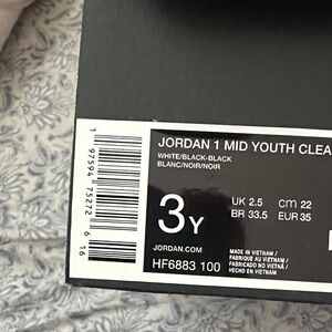 Jordan Mid Youth Sneakers - White and Black